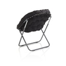 Poltrona Imbottita 77x70x92 cm in Velluto Grigio Scuro