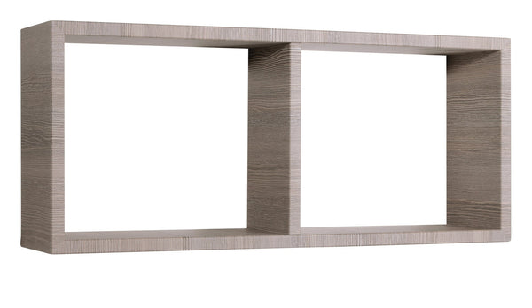 Mensola Rettangolare 2 Scomparti da Parete 70x30x15,5 cm in Fibra di Legno Morgana Rovere Moka