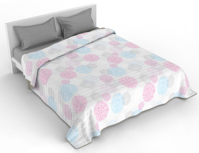 Trapuntino Matrimoniale Doubleface con Stampa Molecole