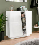 Scarpiera 2 Ante Battenti 80,4x38x86 cm Vega Bianco Lucido Seconda Scelta