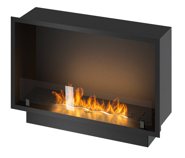 sconto Camino a Bioetanolo da Incasso 84,4x59,4x25 cm Inside 800 Slim Nero con Vetro