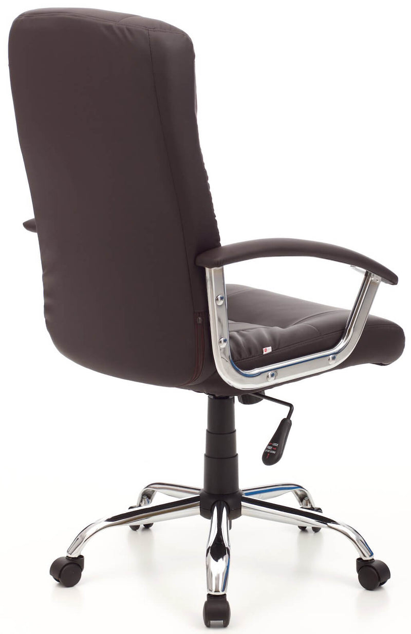 Poltrona da Ufficio Presidenziale in Similpelle Leader Marrone