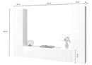 Parete Attrezzata Soggiorno 260x30x180 cm Maruska n°11 Bianco Lucido