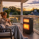 Stufa a Gas ed Elettrica Pieghevole 4,2 kW 42x45x75 cm con Sensore ODS e Protezione Antiribaltamento in Metallo Nero      