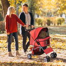 Passeggino per Cani Pieghevole Rosso 75x45x97 cm 