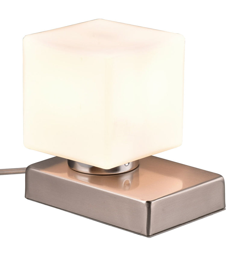 Lampada da Tavolo da Interno Attacco E14 in Metallo Nichel Satinato 