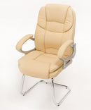 Coppia di Sedie Poltroncine Visitatore in Similpelle da Ufficio Bozzini Silky Beige