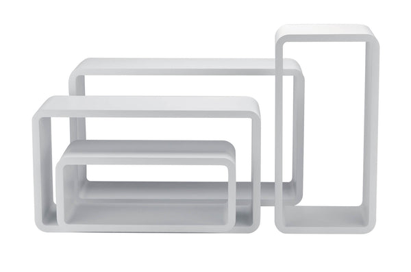 Set 4 Mensole Rettangolari Stondate Bianche online