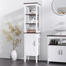 Mobile Bagno a Colonna 40x38x162,5 cm Salvaspazio con 3 Ripiani Aperti in MDF Bianco      