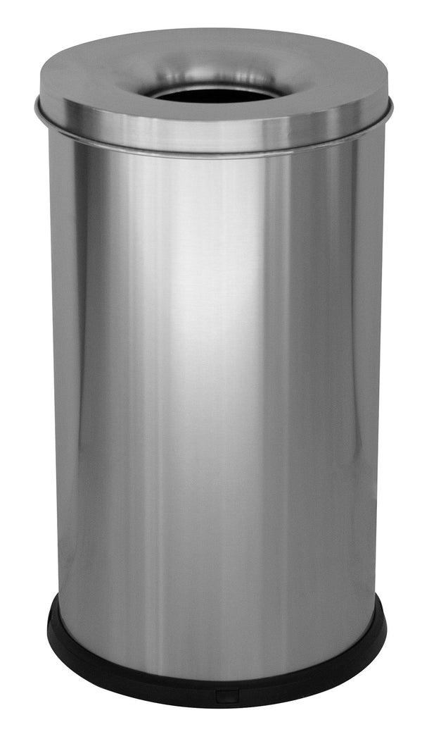 acquista Pattumiera Gettacarte Ø31xh72 cm Autoestinguente in Acciaio Inox Argento