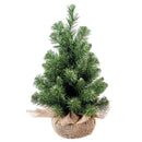 Set 2 Mini Albero di Natale Artificiale H48 cm Abete con Sacco 45 Tips Verde