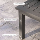 Tavolo per Esterni Rettangolare 100x60 cm in Alluminio Effetto Legno Marrone