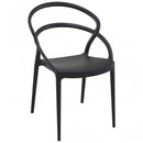 Set 4 Sedie da Giardino in Polipropilene Vandi Nere