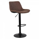 Set 2 Sgabelli 50x44x58/78 cm in Similpelle Base Nera Moka