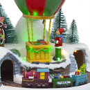 Mongolfiera Villaggio Natalizio 19x19x23cm con Luci Musica e Movimento