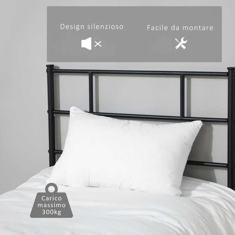 Struttura Letto Matrimoniale Full In Metallo Con Luci LED RGB E Stazione Di Ricarica USB – Nero – Capacità 544 Kg – Samurbex - 3