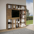 Libreria Moderna 5 Ripiani con Pannello per TV 178x36x204 cm in nobilitato Marrone