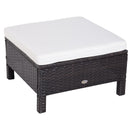 Set Salotto da Giardino in Rattan Sintetico Divano 2 Poltrone e Tavolino Nero 
