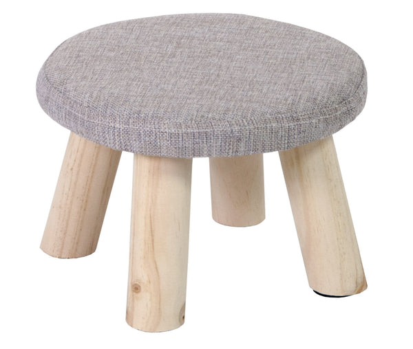 Pouf in Tessuto e Legno di Pino 29x29x20 cm Fumer Jimmy Grigio online