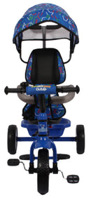 Triciclo Passeggino con Seggiolino Reversibile per Bambini Blu