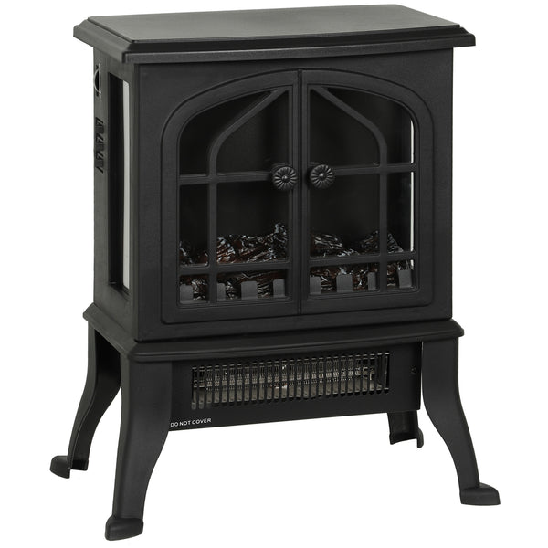 online Camino Elettrico da Terra 900-1800W Vista su Tre Lati Fiamma 3D e Termostato Regolabile Nero
