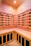 Sauna Finlandese ad Infrarossi 2/3 Posti 120x120 cm H190 in Legno di Abete Apollon 2C