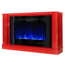 Camino Elettrico da Pavimento 72,5x121,5x30 cm Effetto Fiamma 1500W Bernard mini rosso & Adeli Rosso