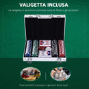 Set 200 Fiches da Poker 2 Mazzi di Carte e Pulsante Dealer con Valigetta