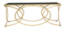 Tavolo da Caffé Infinity 110x60x45 cm in Ferro e Specchio e MDF Oro e Nero