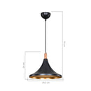 Lampada a sospensione Kano nero oro 