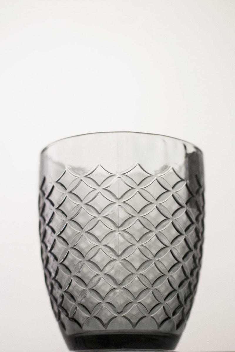 Set 6 Bicchieri Ø8,5x10 cm in Vetro Villa d'Este Home Tivoli Squared Grigi