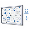 Bacheca con Ante Scorrevoli 94X67,5X5,9 cm in Alluminio Fondo Magnetico Silver