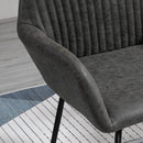 Set 2 Sedie Imbottite 60x56,5x85 cm in Similpelle Grigie