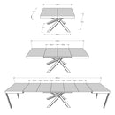 Tavolo Allungabile 140-400x90x77 cm Volantis Bianco Frassino Telaio 4A 
