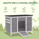 Casetta per Anatre 93x70x72 cm con Tetto Apribile Finestre e Rampa in Legno Grigio      