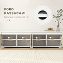 Parete Attrezzata 2 Pezzi Mobile TV max 70” e Mobile Multiuso da Parete in Truciolato Bianco e Legno Naturale