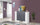 Credenza con 6 Ante 130x45x100 cm Pillon High 2A 4A Bianco Lucido/Report Grigio