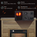 Camino Elettrico da Pavimento 1800W Effetto Fiamma e Telecomando 96,5x22x81,7 cm color Legno