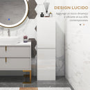 Mobile Bagno Alto a Colonna 35 x 25 x 120 cm con Ante e Ripiani Regolabili Laccato Bianco Lucido      
