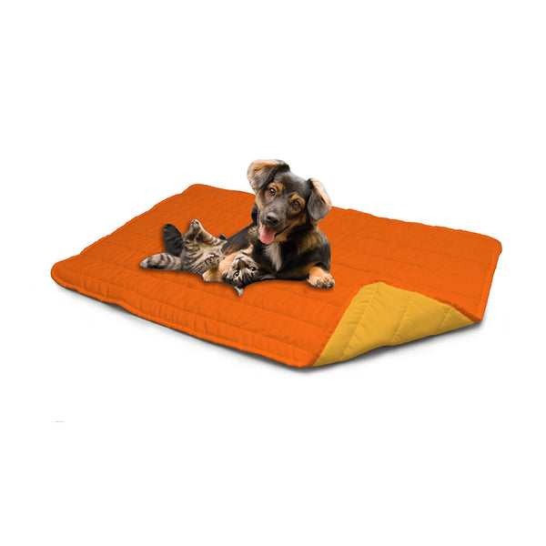 Tappetino imbottito per Cani Gatti Doubleface arancio/giallo acquista