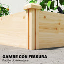 Orto in Cassetta 235x121x26 cm con Divisorio Centrale e Fondo Aperto in Legno di Abete      