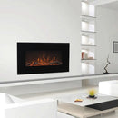 Camino Elettrico da Parete 45x84x14 cm Effetto Fiamma 1500W Marcus Nero