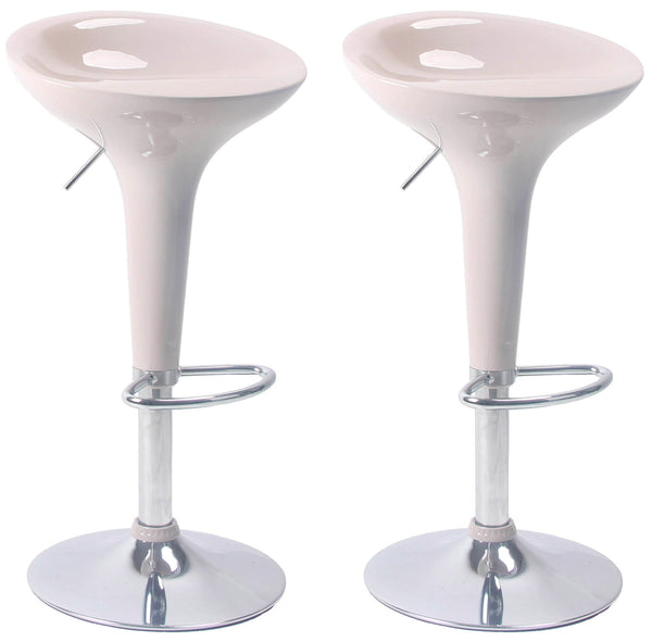 Set 2 Sgabelli con Alzata a Gas e Seduta Girevole in ABS Boston Beige Lucido prezzo