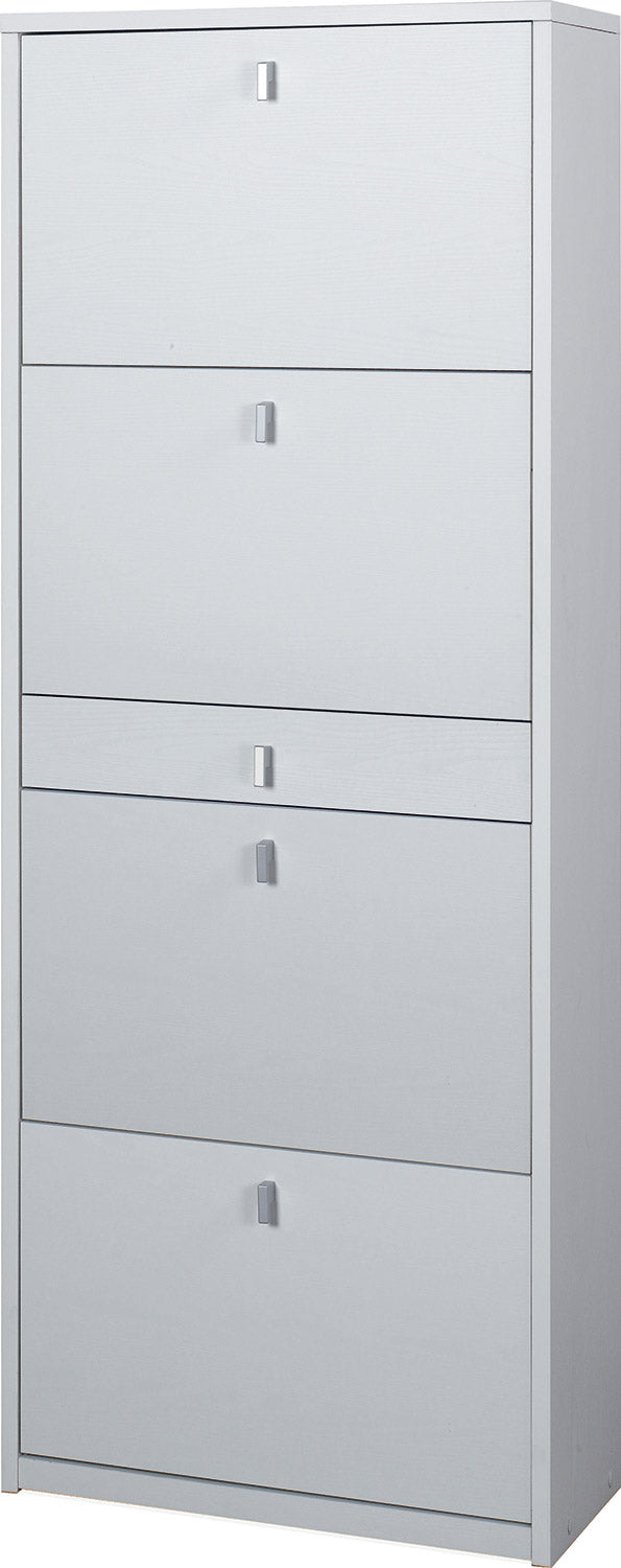 Scarpiera 4 Ante 1 Cassetto 63x164x29 cm Bianco Fiammato acquista