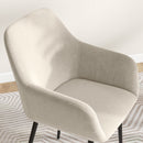 Set 2 Sedie Imbottite Stile Nordico 54x57x80 cm Tessuto Effetto Velluto Crema 