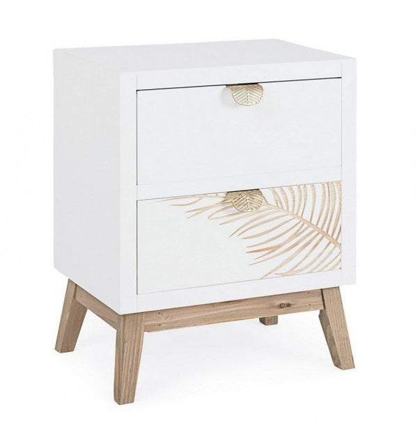 sconto Comodino 2 Cassetti Folium in Legno