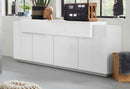 Credenza 5 Ante 200x45x86 cm Coro 4A Bianco Lucido/Bianco  