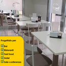 Porta Menu Dispenser Tovaglioli da Tavolo con Presa USB Ricarica Smartphone Asse Bianco