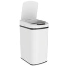 Pattumiera Cestino per Rifiuti 28x22x41 cm Contenitore Rimuovibile da 12L Apertura a Infrarossi in Acciaio Inox ABS e PP Bianco      