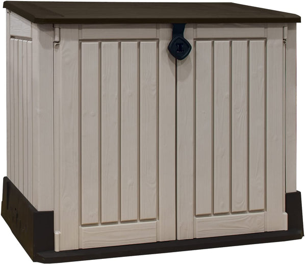 Armadio Porta Attrezzi da Giardino 130x110x74 cm in Resina Keter Store It Out Midi Beige sconto